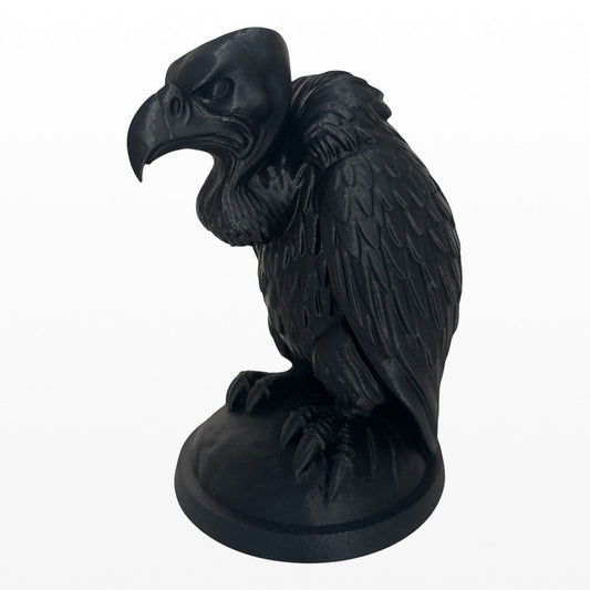 Illustrated Solutions Store black gothic vulture figurine with detailed feathers and talons, perched on a base.