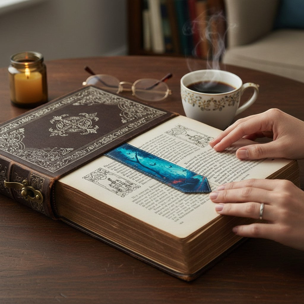 Leather Bookmark | Enchanted Forest Glow