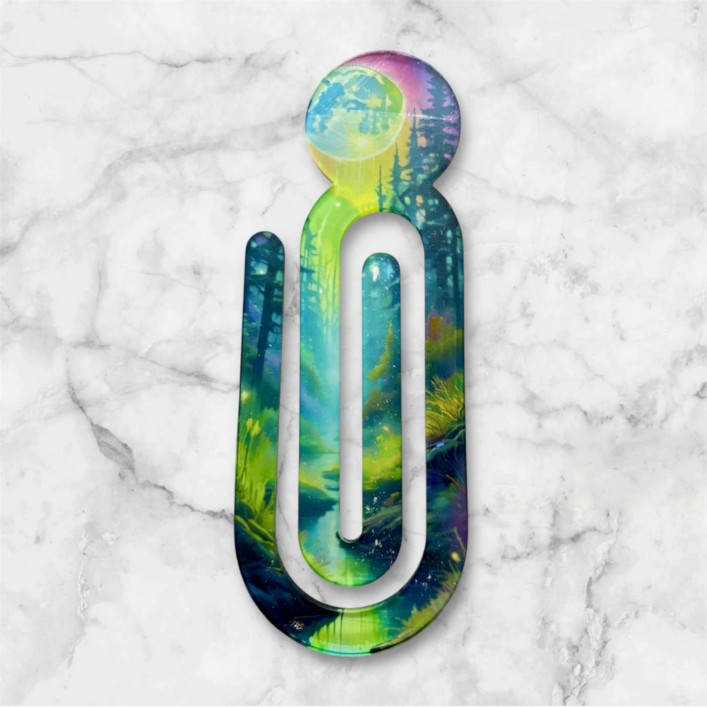 into the woods acrylic jumbo bookclip hand printed UK