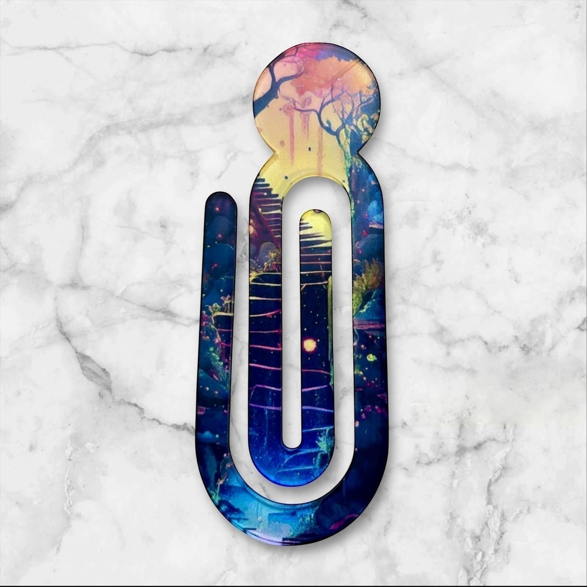 steps acrylic jumbo bookclip hand printed UK