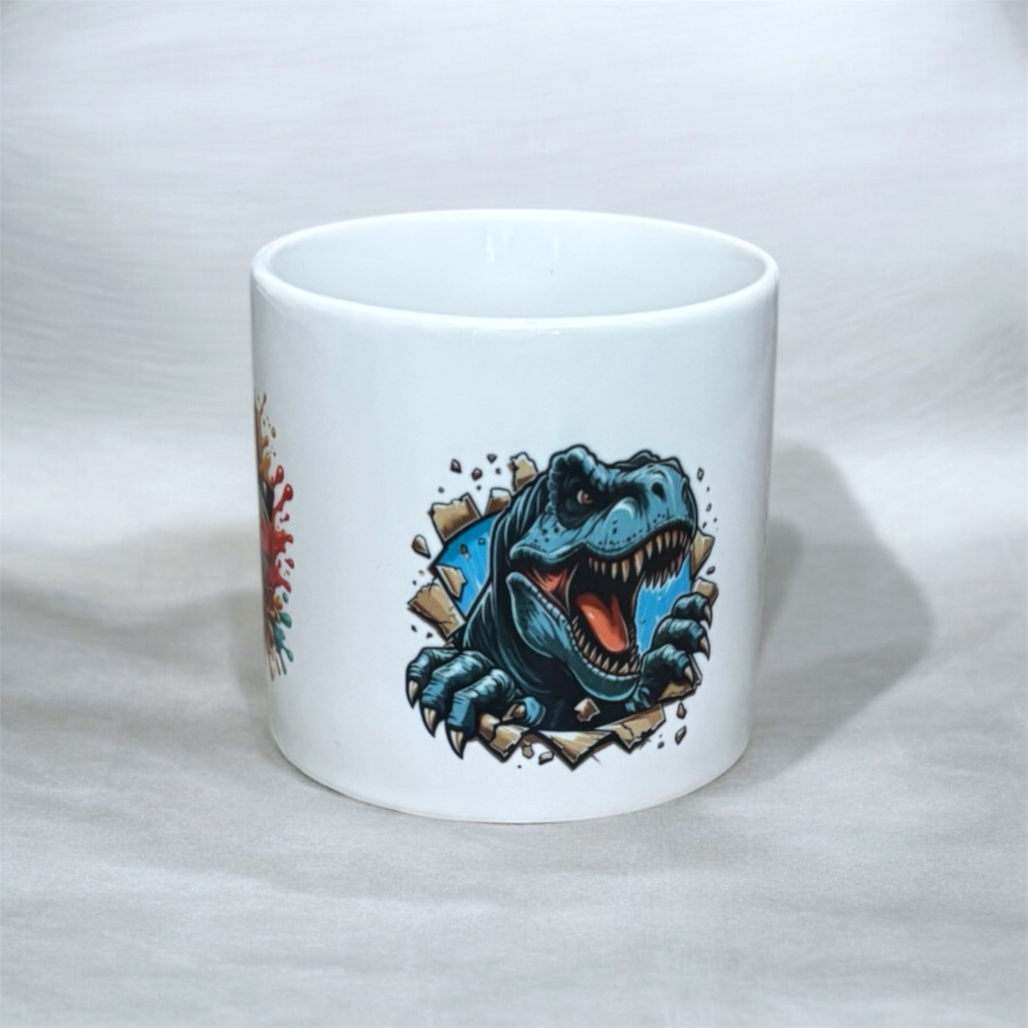 T-Rex image on 6 oz ceramic mug hand printed UK