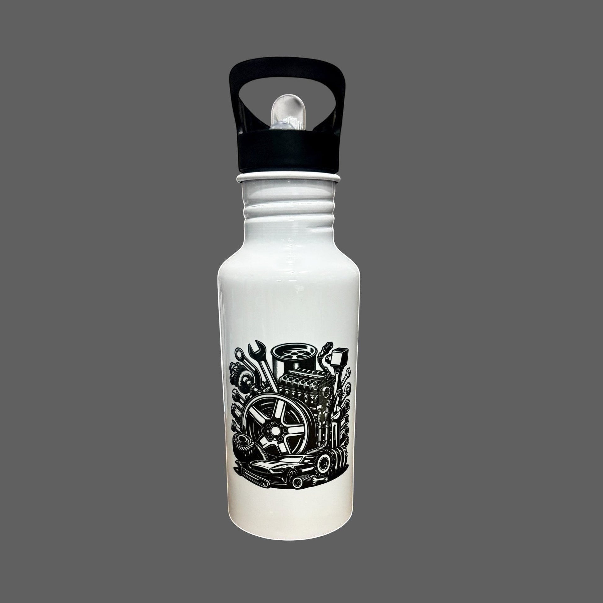 car enthusiast water bottle petrolhead gift front view