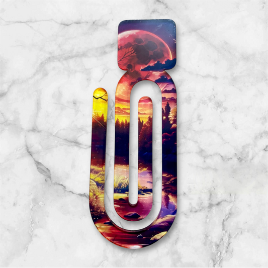light of the moon acrylic jumbo bookclip hand printed UK