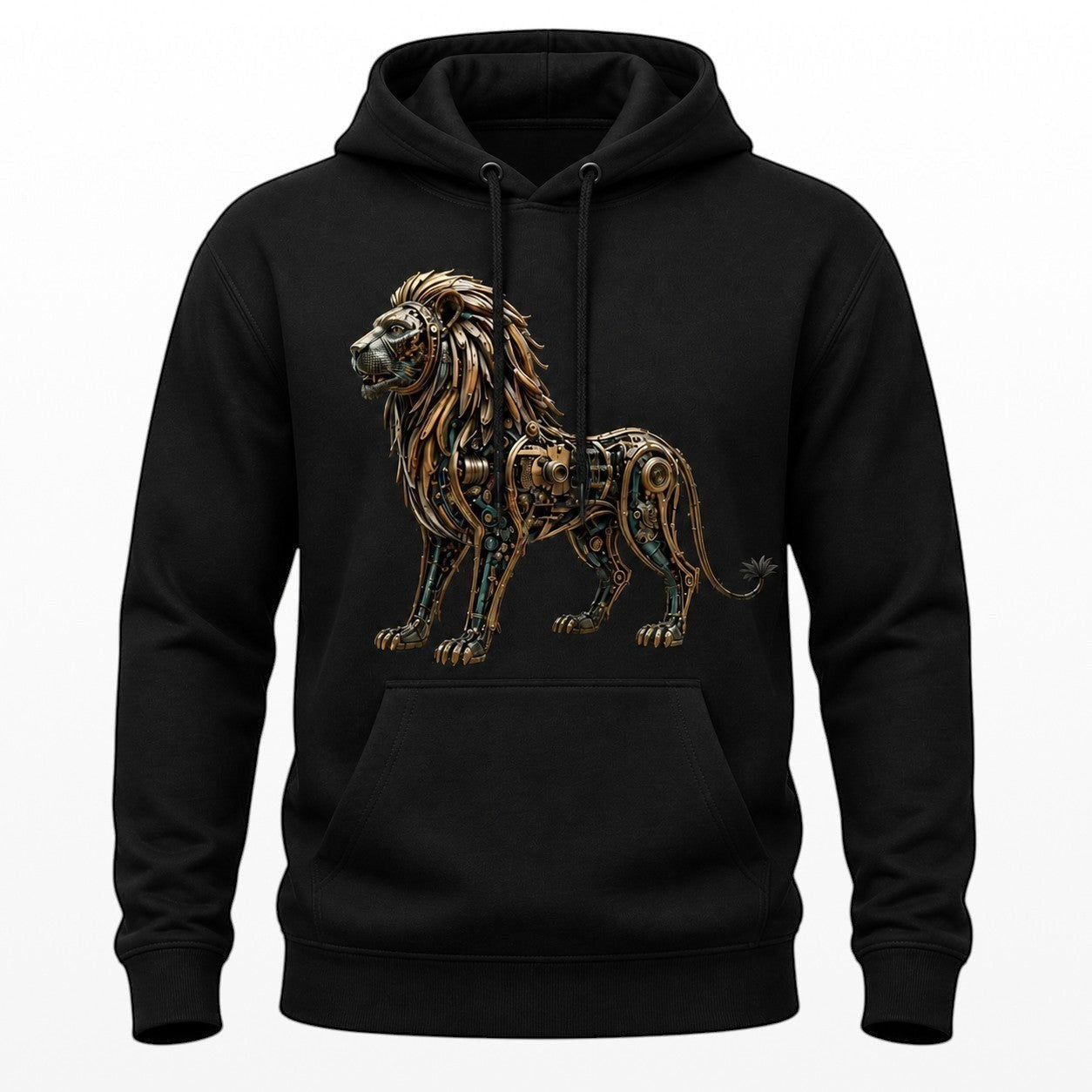 steampunk lion design Black Hoodie