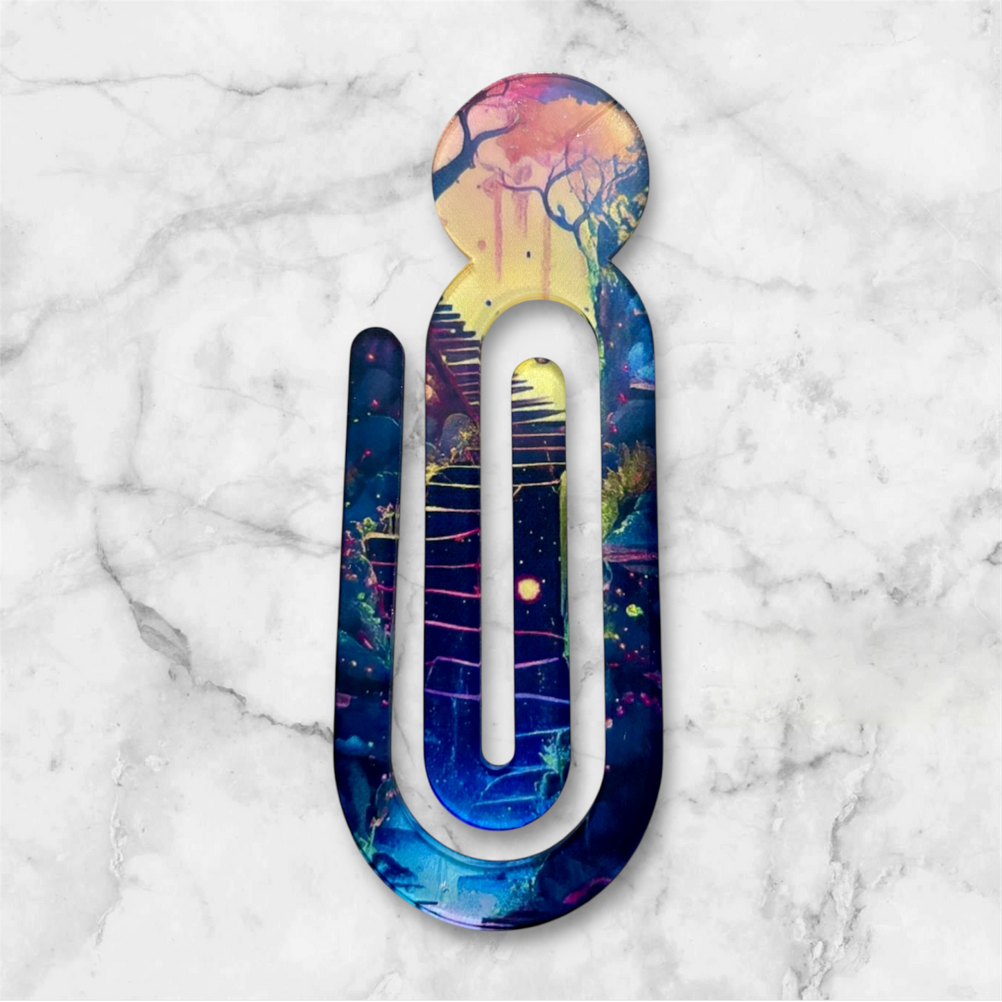 steps acrylic jumbo bookclip hand printed UK