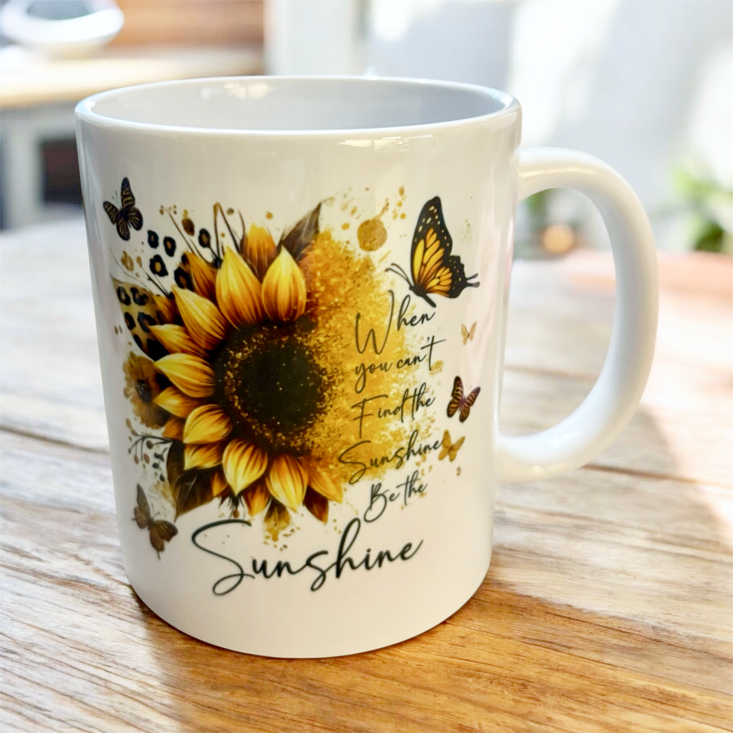 white ceramic mug with motivational message hand printed in the UK