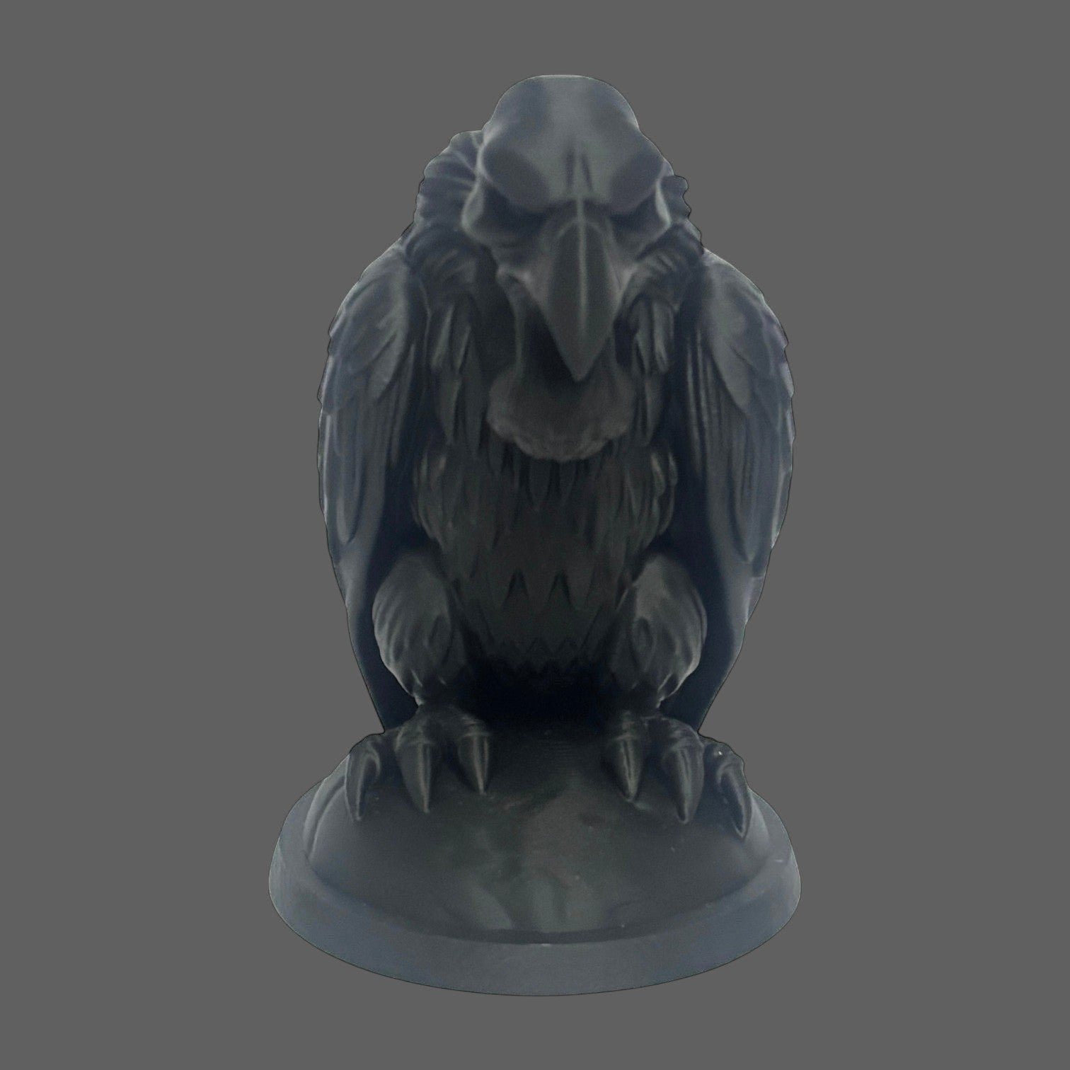 Illustrated Solutions Store gothic black vulture figurine with detailed feathers and talons, designed for display.