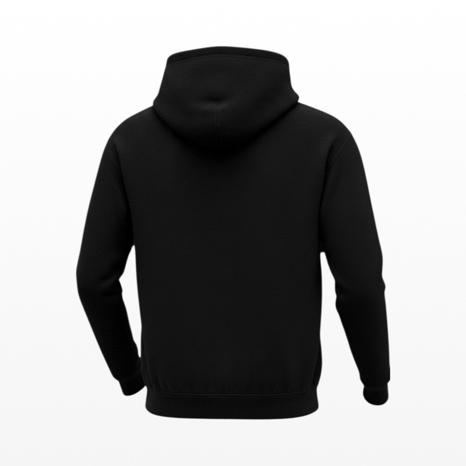 Illustrated Solutions Store black hoodie featuring a broken clock, moonlit sea, and mysterious figure graphic print.