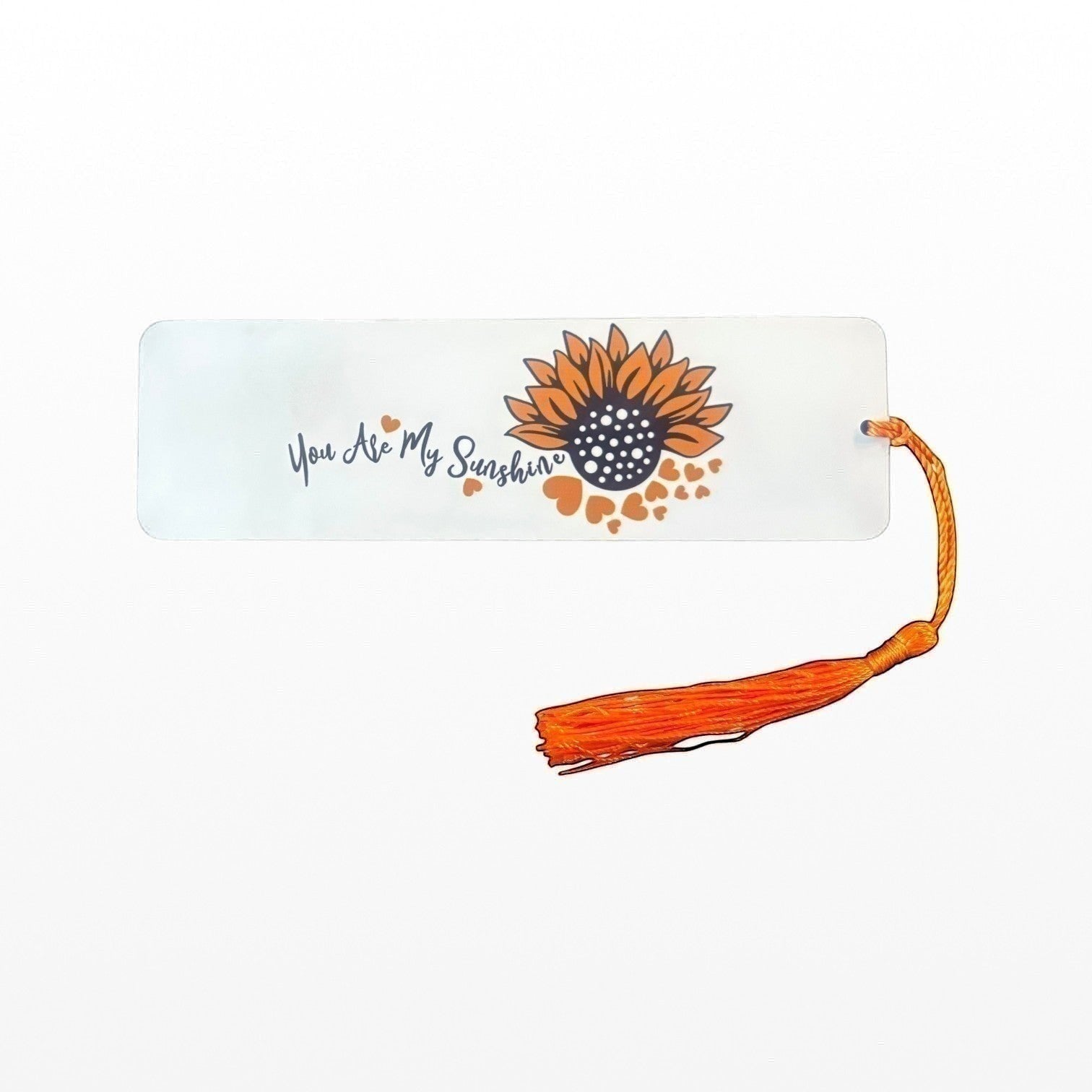 Illustrated Solutions Store metal bookmark featuring a sunflower design and the text You Are My Sunshine with tassel