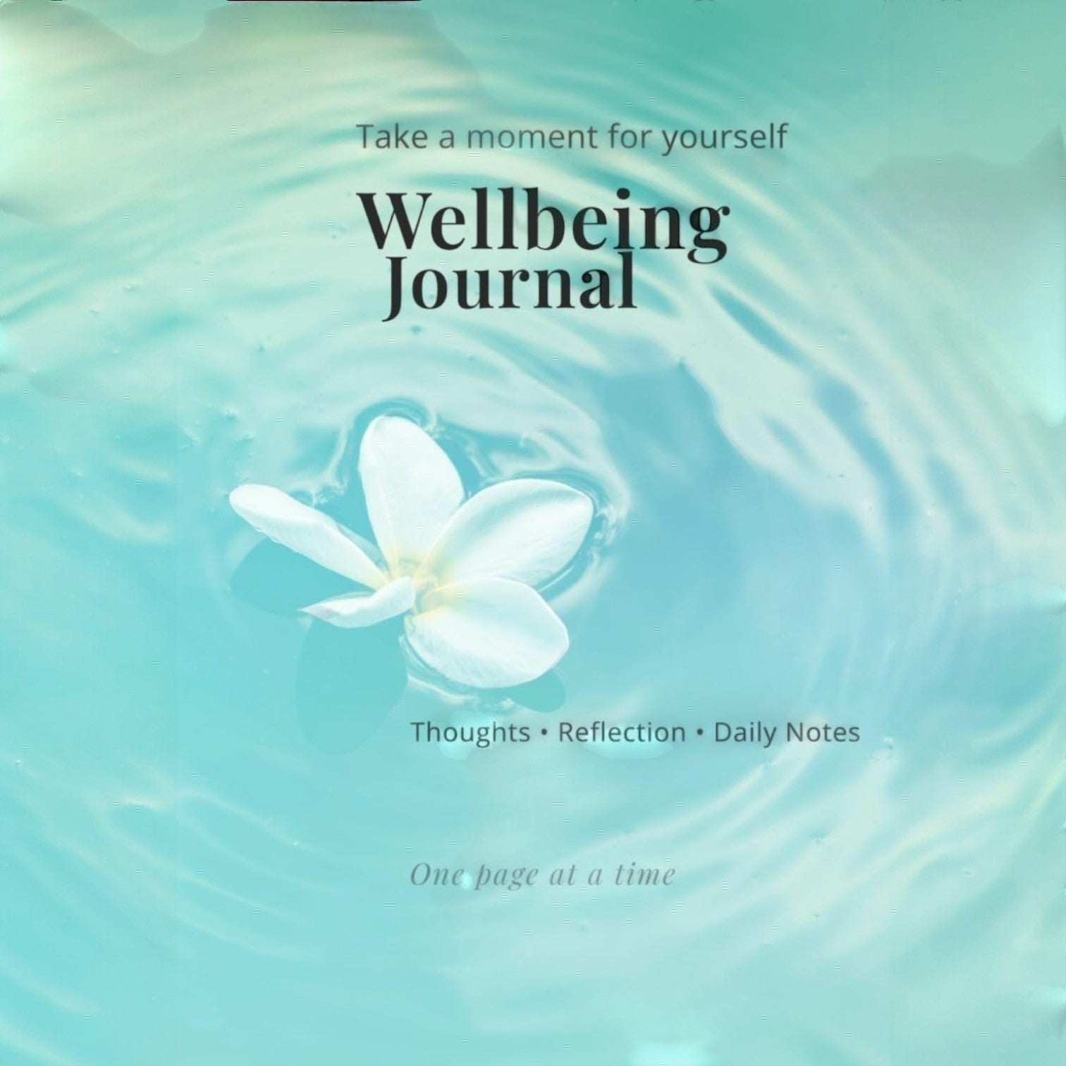 Enlarged cover shot of wellbeing journal