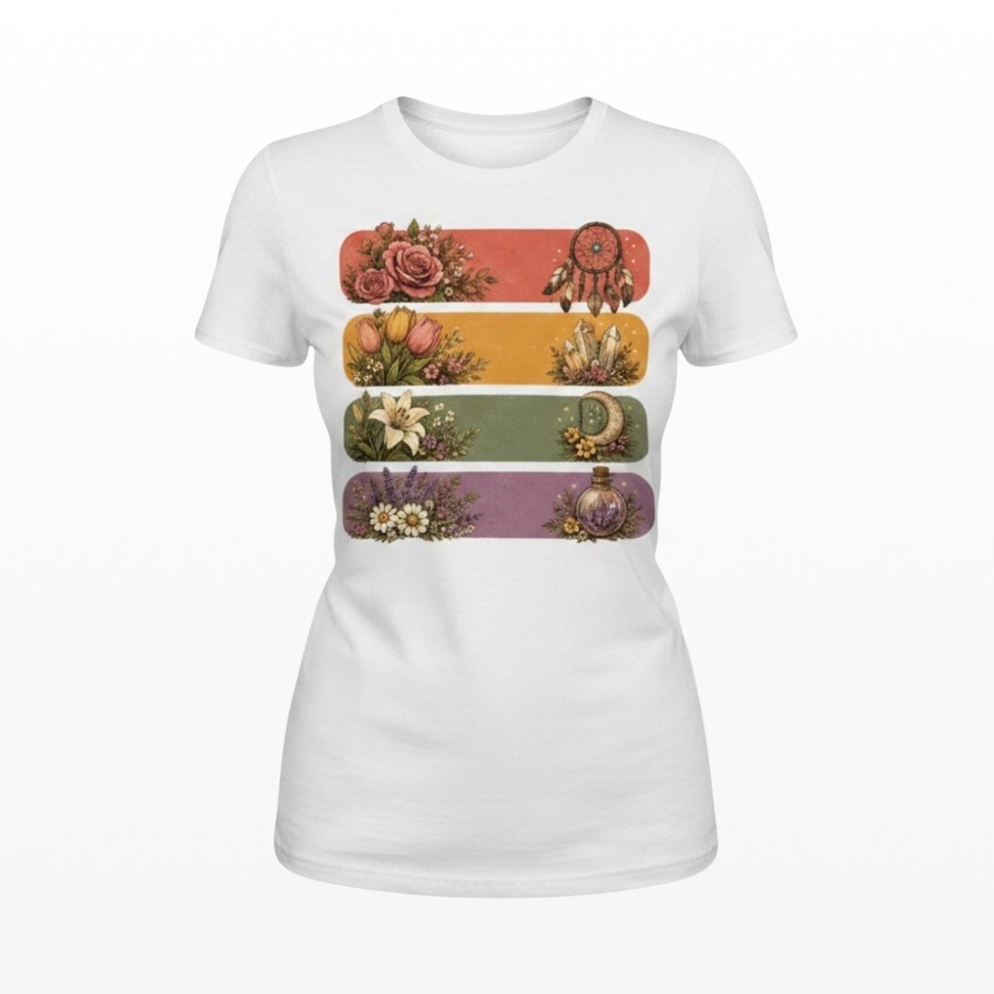 Spiritual T-Shirt  | Boho Retro Floral Stripe Collection