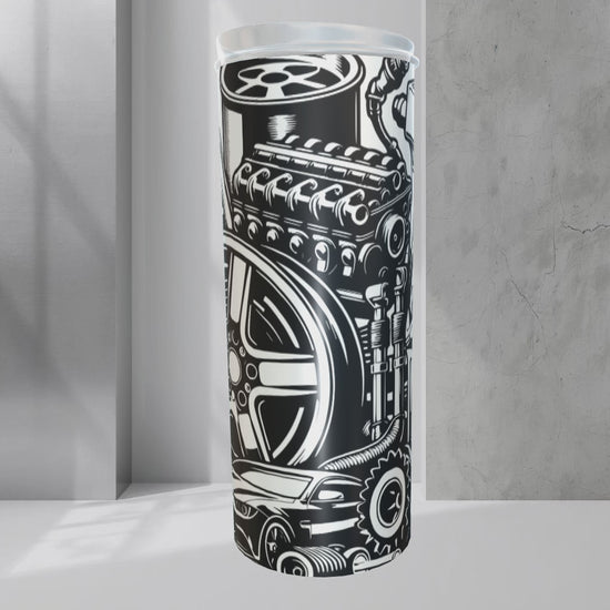 Video of Stainless Steel Tumbler With Driven Text hand printed UK