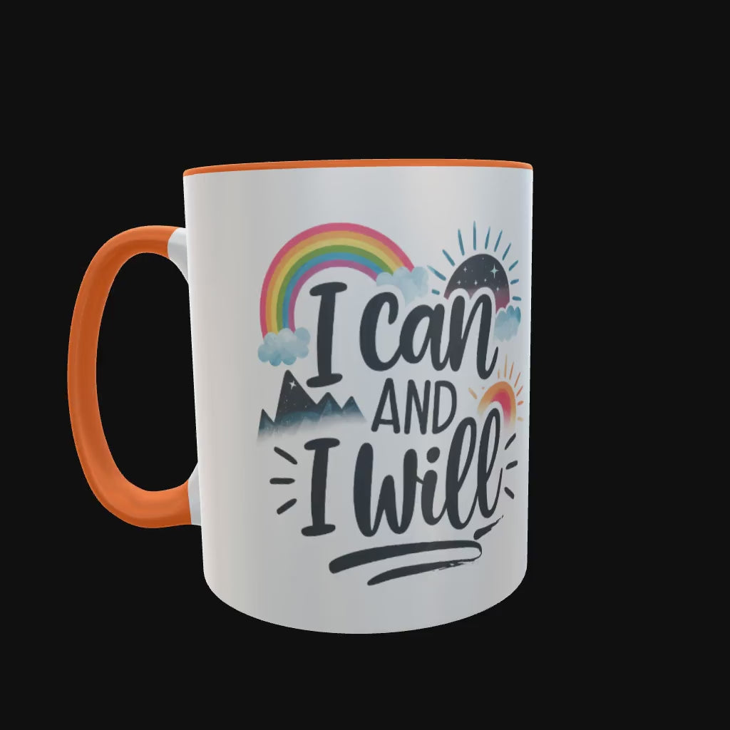 I can and I will orange durham mug video hand printed in the UK