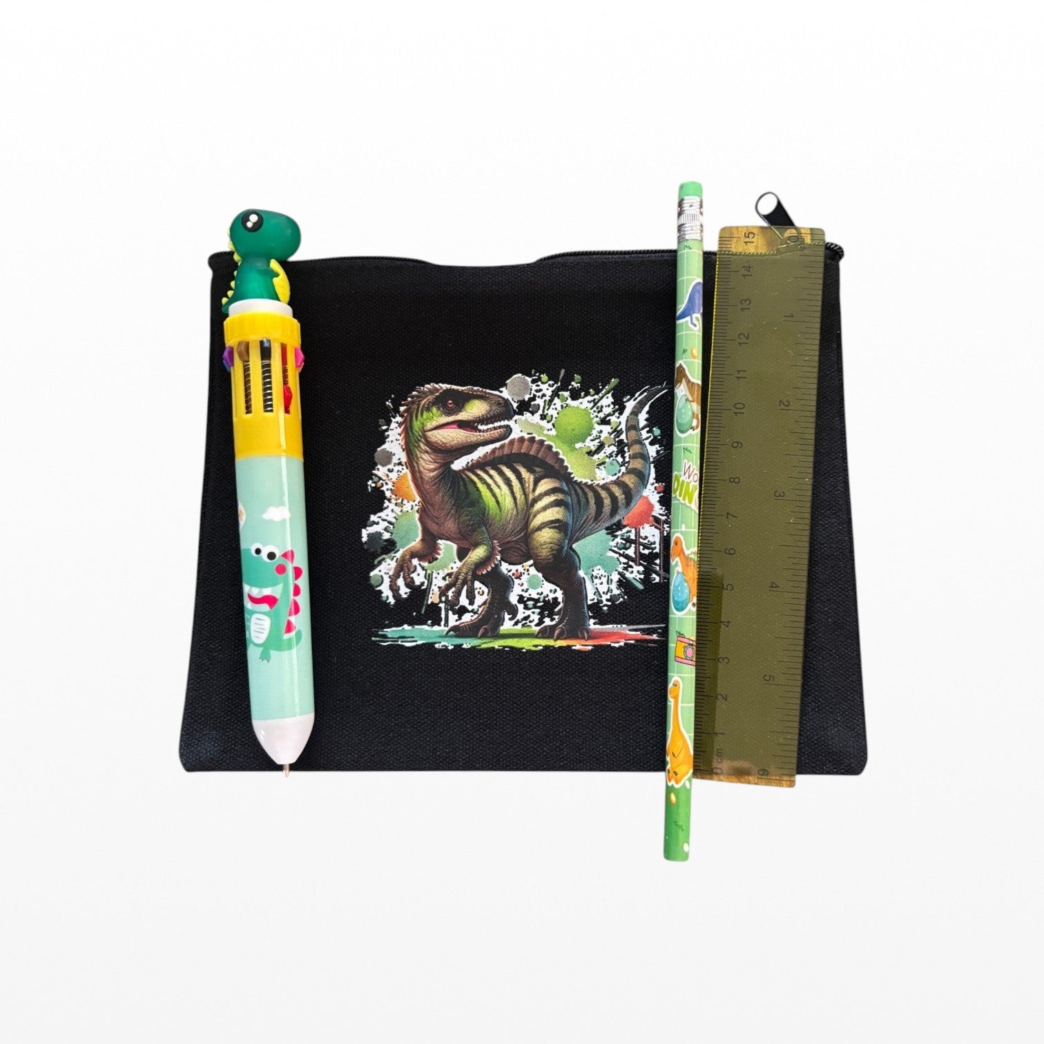 Raptor on black pencil case