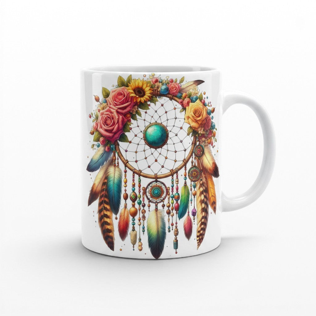 Turquoise Gem & Rose Design mug